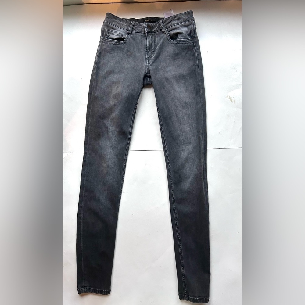 Maje Black Gray Low Rise Skinny Jeans Size Small / 36 long - Picture 3 of 11